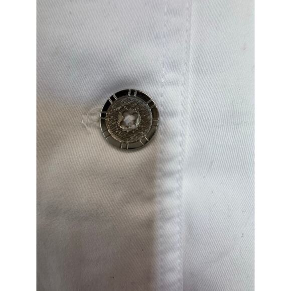 Jacket Tudor court size 4x women's White denim  2 big pockets dirty spots - Picture 10 of 16